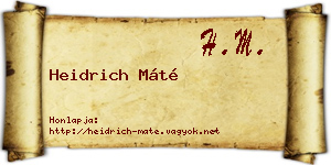 Heidrich Máté névjegykártya