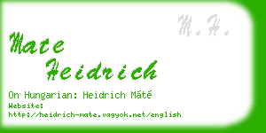 mate heidrich business card