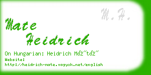 mate heidrich business card
